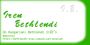 iren bethlendi business card